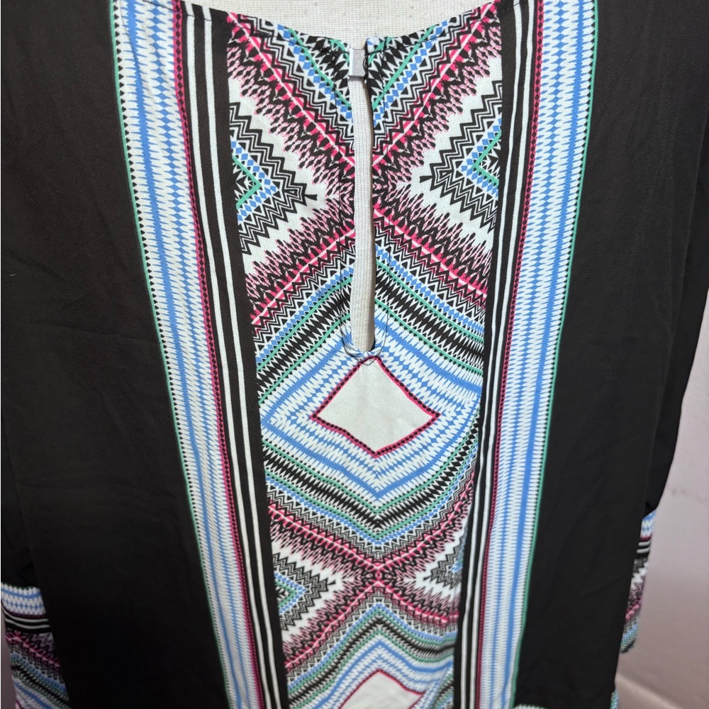 Rose + Olive Boho 3/4 Sleeve Chiffon Blouse - Picture 3 of 7